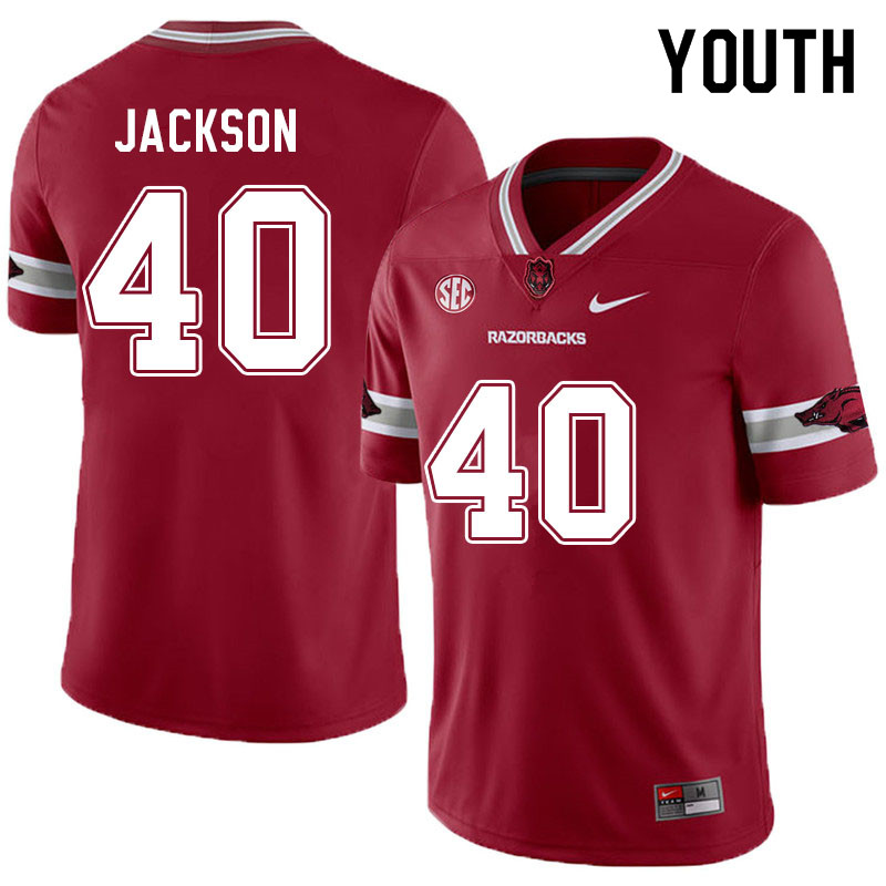 Youth #40 Landon Jackson Arkansas Razorbacks College Football Jerseys Sale-Alternate Cardinal
